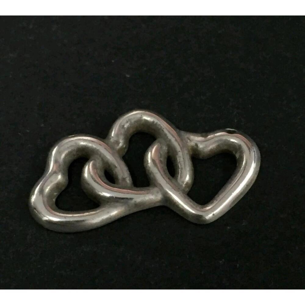 Tiffany & Co. Open Heart Triple Top Charm for Necklace Pendant Silver 925